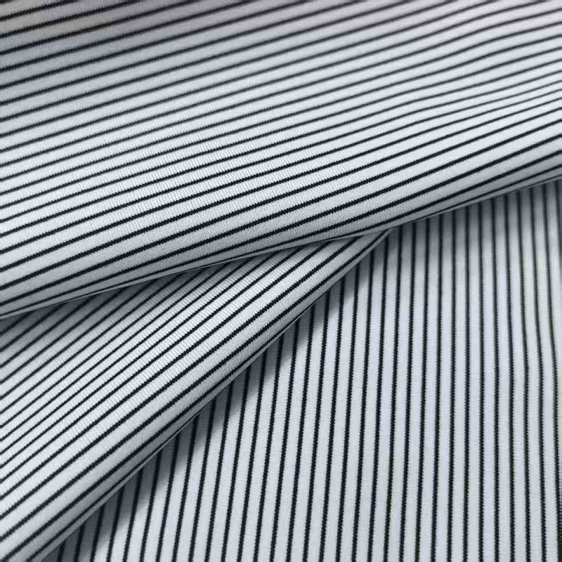 Mat Polyester Spandex Yatay Çizgili Süprem